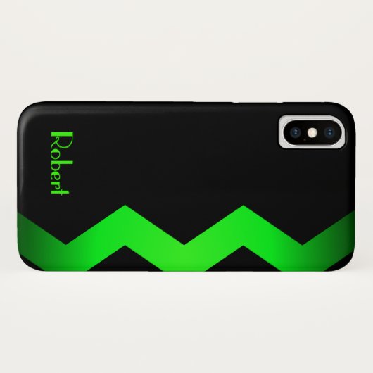 Classy Zig zag Groen Gepersonaliseerd Case-Mate iPhone Case (Achterkant (horizontaal))