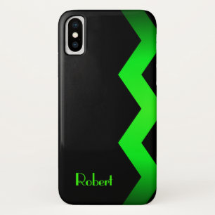 Classy Zig zag Groen Gepersonaliseerd Case-Mate iPhone Case