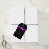 Classy Zigzag Paars op zwart Cadeaulabel (Met Touw)