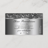 Classy Zilveren Glitter Sparkle Diamonds Decoratie Visitekaartje (Achterkant)