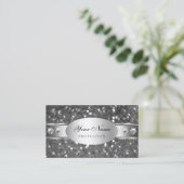 Classy Zilveren Glitter Sparkle Diamonds Decoratie Visitekaartje (Staand voorkant)