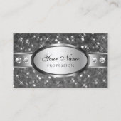 Classy Zilveren Glitter Sparkle Diamonds Decoratie Visitekaartje (Voorkant)