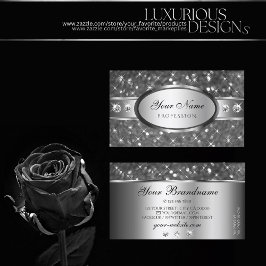 Classy Zilveren Glitter Sparkle Diamonds Decoratie Visitekaartje