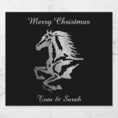 Classy zilveren paard silhouet bier etiket (Enkel label)