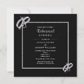 Classy zilveren trouwringen repetitie diner kaart (Voorkant)