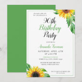 Classy Zonnebloem 90e verjaardag Kaart (Voorkant / Achterkant)