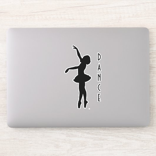Classy zwart ballerina silhouet sticker (Computer)