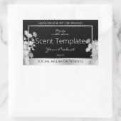 Classy Zwart Bloemen Product Verpakking Label Zilv (Tas)