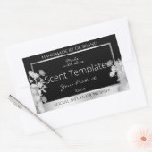 Classy Zwart Bloemen Product Verpakking Label Zilv (Envelop)