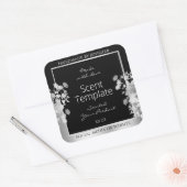 Classy Zwart Bloemen Product Verpakking Label Zilv (Envelop)
