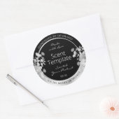 Classy Zwart Bloemen Product Verpakking Label Zilv (Envelop)
