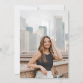 Classy zwart  boog foto afstudeerfeest kaart (Achterkant)