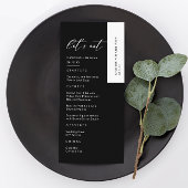 Classy zwart bruiloft menu
