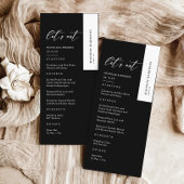 Classy zwart bruiloft menu