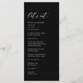 Classy zwart bruiloft menu (Voorkant)