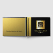 Classy zwart en goud 50ste bruiloft Jubileum Gastenboek (Volledig)