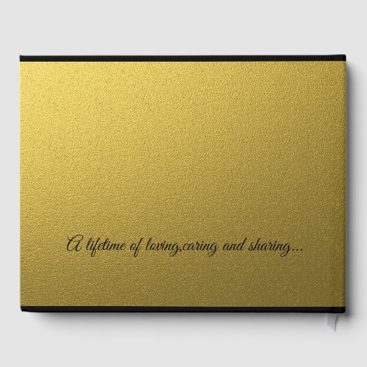 Classy zwart en goud 50ste bruiloft Jubileum Gastenboek (Achterkant)