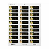 Classy Zwart en Goud Custom Photo Afstuderen Etiket (Full Sheet)