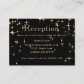 Classy zwart en goud sterrenlichten - Receptie Informatiekaartje (Voorkant)