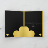 Classy Zwart en Gouden Hart Zoon 30e Verjaardag Kaart (Binnen)