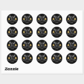 Classy zwart en gouden harten bruiloft dank u ronde sticker (Vel)