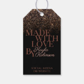 Classy Zwart en Roos Gouden Verpakking Dank u Gif Cadeaulabel (Achterkant)