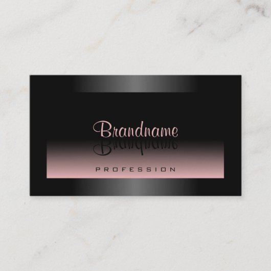 Classy zwart en stoffige roze gradiënt elegantie visitekaartje (Voorkant)