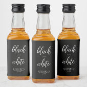 Classy, zwart en wit likeurfles etiket (Flessen)