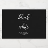 Classy, zwart en wit likeurfles etiket (Enkel label)