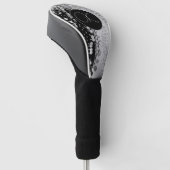 Classy zwart en zilver zigeuner sjaal Monogram Golfheadcover (Schuin)