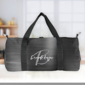 Classy zwart geborsteld metaal grijs wit monogram plunjezak