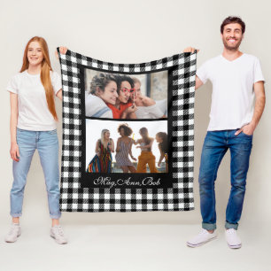 Classy Zwart Gepersonaliseerde vrienden Foto en Na Fleece Deken