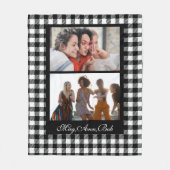 Classy Zwart Gepersonaliseerde vrienden Foto en Na Fleece Deken (Voorkant)