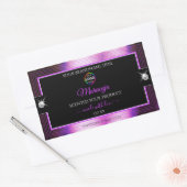 Classy zwart glanzend Paarse met Logo Product Labe Rechthoekige Sticker (Envelop)