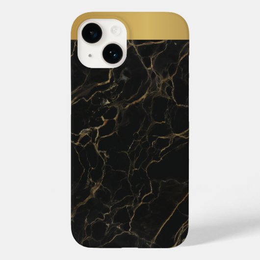 Classy Zwart Goud Marmeren Patroon iPhone / Androi Case-Mate iPhone Case (Achterkant)