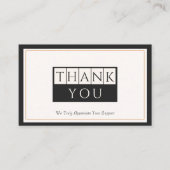 Classy zwart ivoor dank u visitekaartje (Voorkant)