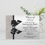 Classy zwart juweelboog, zilveren pailletten Afstu Kaart (Staand voorkant)