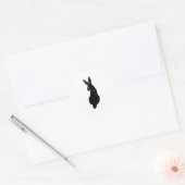 Classy zwart konijn silhouet ronde sticker (Envelop)