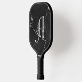Classy zwart marmer decoratief A gepersonaliseerd Pickleball Paddle (Links)