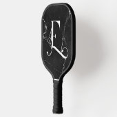 Classy zwart marmer decoratief E gepersonaliseerd Pickleball Paddle (Links)