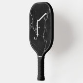 Classy zwart marmer decoratief F gepersonaliseerd Pickleball Paddle (Links)