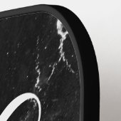Classy zwart marmer decoratief F gepersonaliseerd Pickleball Paddle (Links Detail)