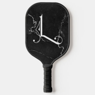 Classy zwart marmer decoratief L gepersonaliseerd Pickleball Paddle