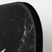 Classy Zwart Marmer Decoratief N Gepersonaliseerd Pickleball Paddle (Links Detail)