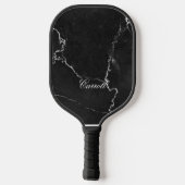 Classy zwart marmer decoratieve C gepersonaliseerd Pickleball Paddle (Achterkant)