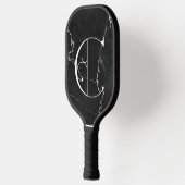 Classy zwart marmer decoratieve C gepersonaliseerd Pickleball Paddle (Links)