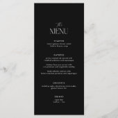 Classy zwart oud geld bruiloft menu (Voorkant)