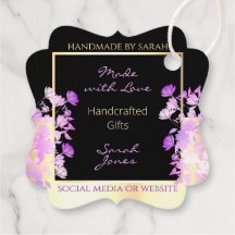 Classy zwart paarse bloemen en goud dank u