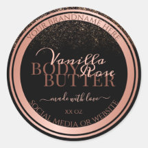 Classy Zwart Product Verpakkingslabels Roos Gold