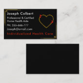 Classy Zwart Rood Gouden Rand Verpleegster Visitekaartje (Voorkant / Achterkant)